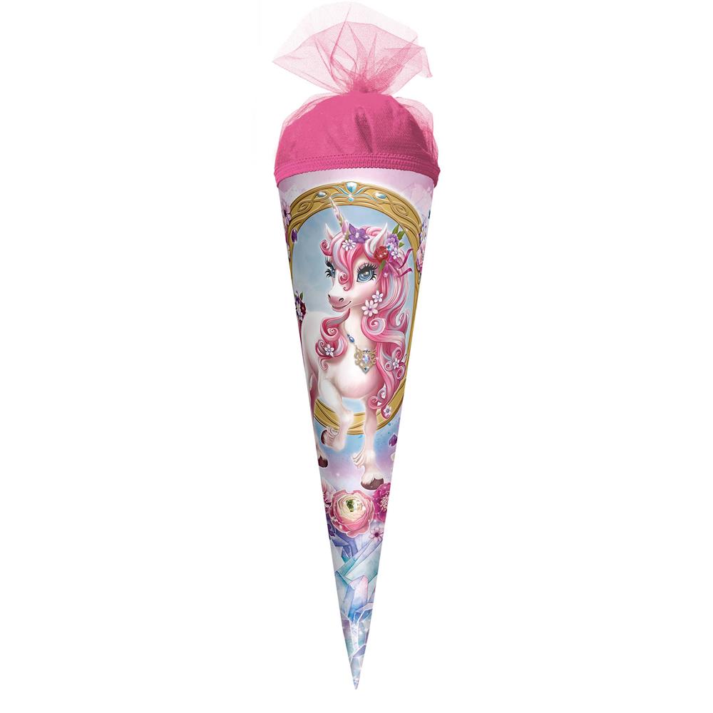 Roth Schultüte Einhorn Beauty, 22cm, rund, Tüllverschluss