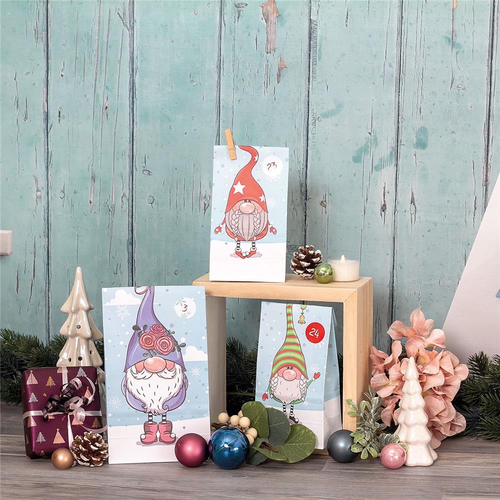 Roth Adventskalender-Tüten Wichtel – 24 liebevoll gestaltete Tüten zum Befüllen
