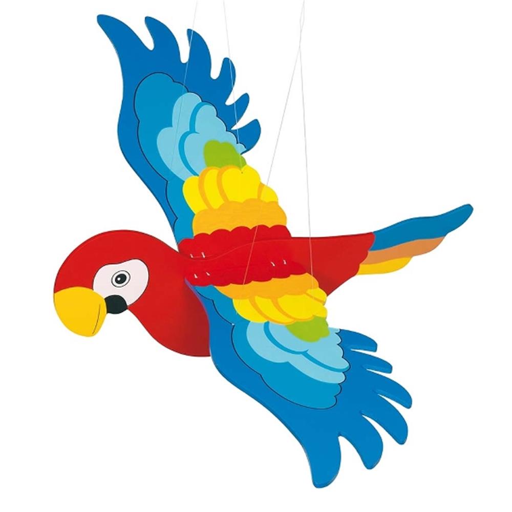 goki Schwingtier Papagei, 65cm - Kinderzimmerdeko Schwingfigur