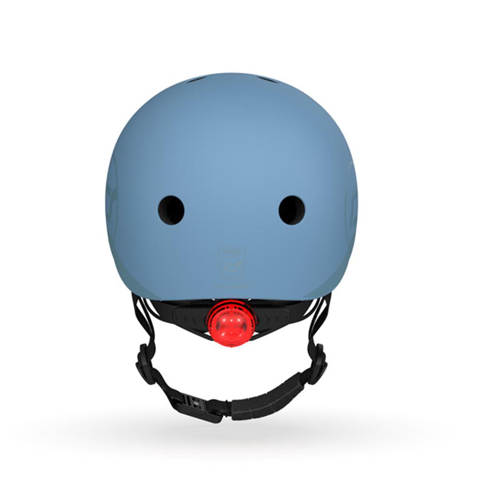 Scoot & Ride Kinderhelm Größe S-M (51-55 cm) steel - Schutzhelm mit LED-Licht