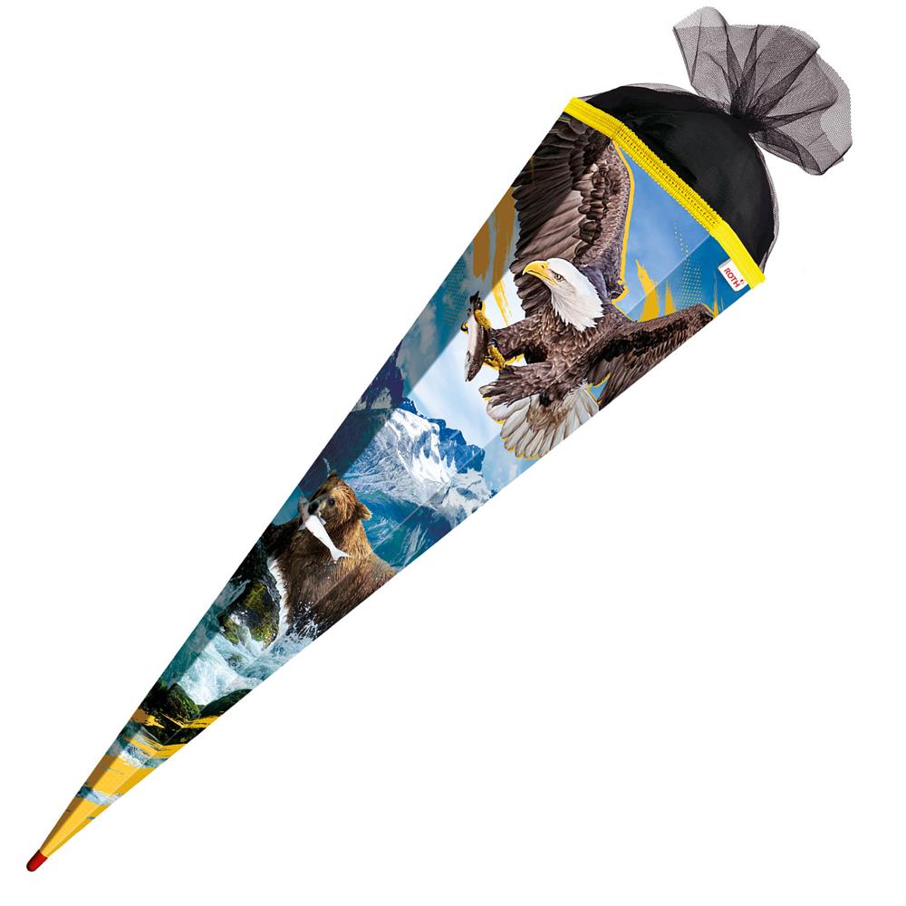 Roth Schultüte Seeadler, 85cm, eckig, Rot(h)-Spitze, Tüllverschluss