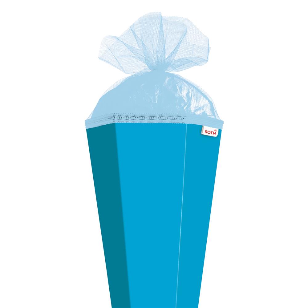 Roth Schultüte-Rohling/Basteltüte, pazifikblau, 85cm, eckig, Rot(h)-Spitze, mit Tüllverschluss