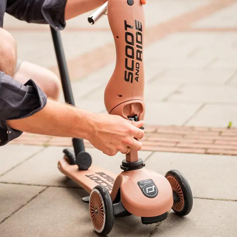 Scoot & Ride Highwaykick 1 Push and Go, mocha - Kinderroller mit Schiebestange