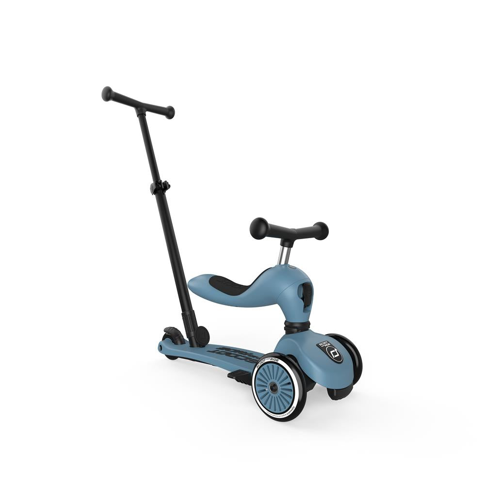 Scoot & Ride Highwaykick 1 Push and Go, steel - Kinderroller mit Schiebestange