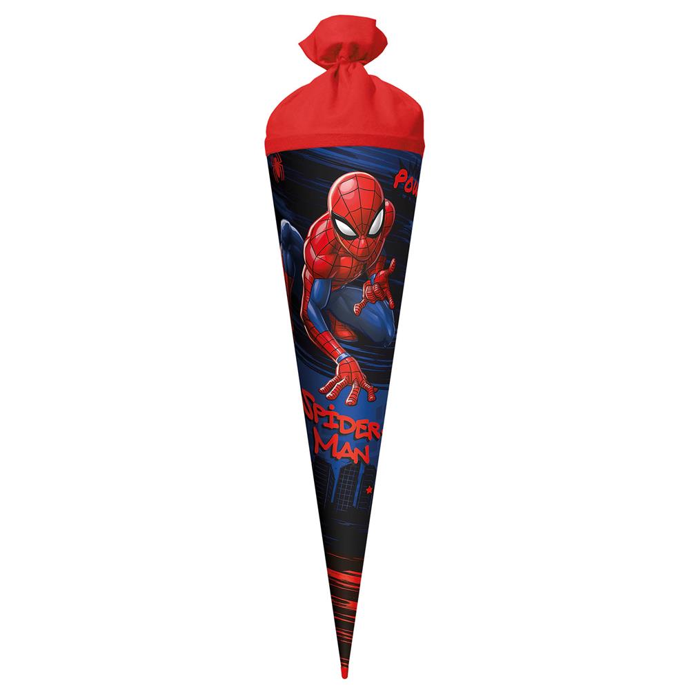 Roth Schultüte Marvel Spiderman, 70cm, rund, Rot(h)-Spitze, Filzverschluss