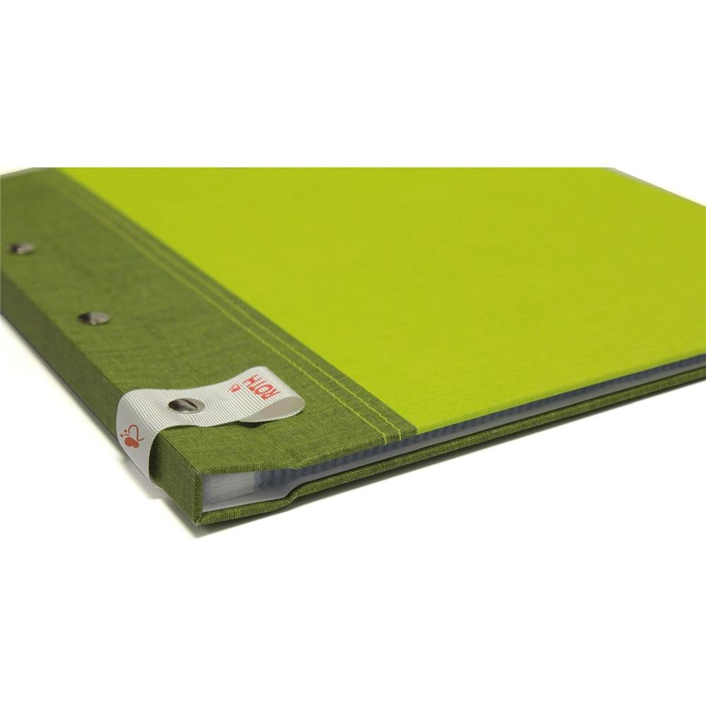 Roth Zeugnismappe Bicolor Olive-Green, mit 12 A4 Klarsichthüllen, im Buchleineinband