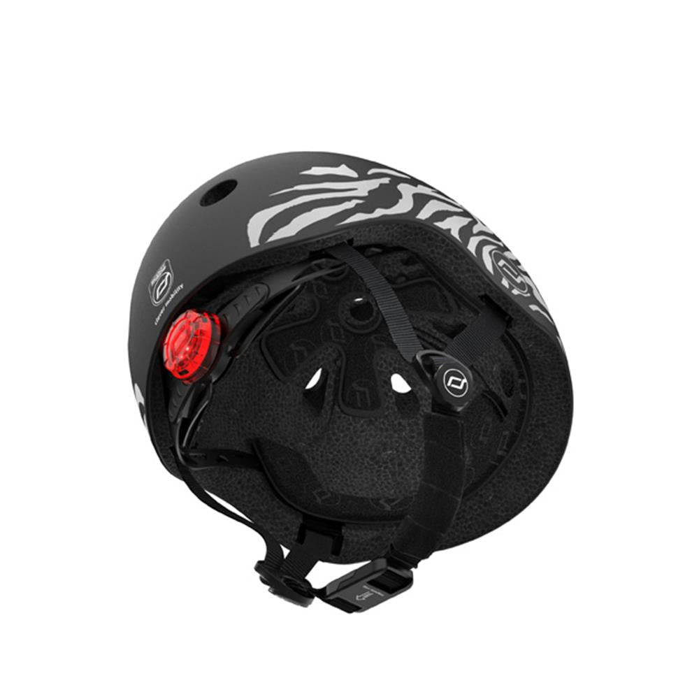 Scoot & Ride Kinderhelm Größe XXS-S (45-51 cm) zebra - Schutzhelm mit LED-Licht