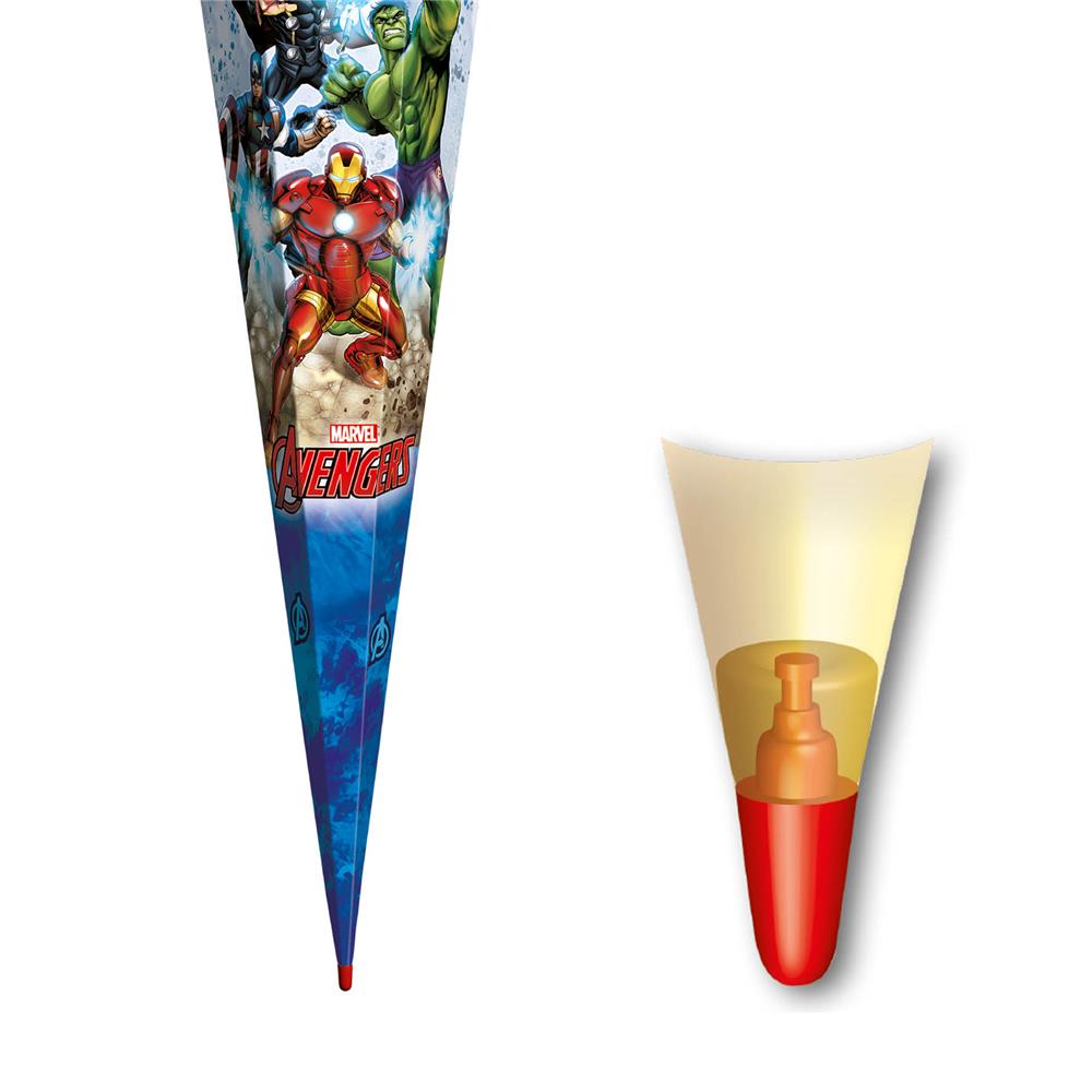 Roth Schultüte Marvel Avengers, 85cm, eckig, Rot(h)-Spitze, Tüllverschluss