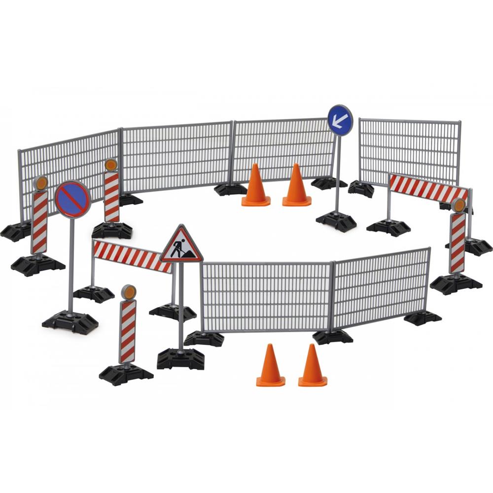 Jamara Baustellenset 1:20 38-tlg. Schranken Pylone Warnschilder Verkehrsschilder Leitbaken Spielset