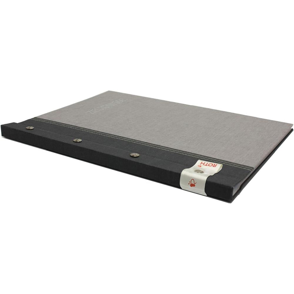 Roth Zeugnismappe Bicolor Dark Grey-Grey, mit 12 A4 Klarsichthüllen, im Buchleineinband