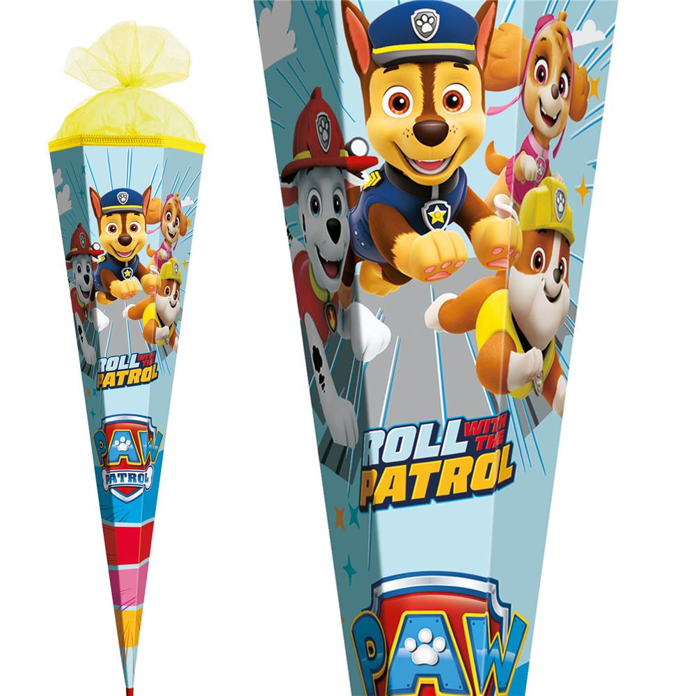 Roth Schultüte Paw Patrol, 85cm, eckig, Rot(h)-Spitze, Tüllverschluss