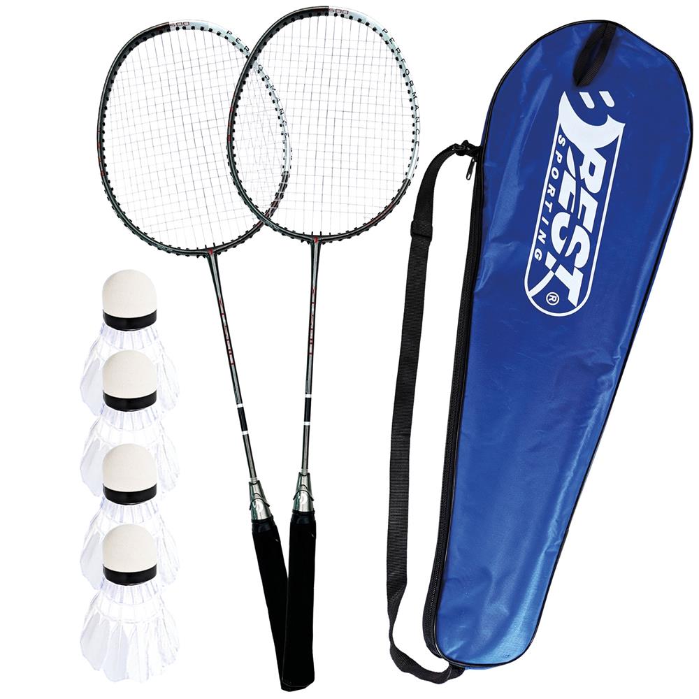 Best Sporting Badminton Set 500 XT 2 Schläger 4 Federbälle Tasche