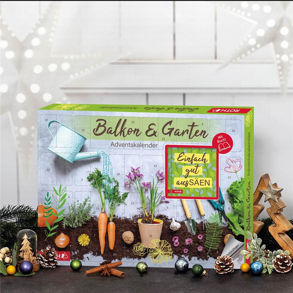Roth Balkon & Garten-Adventskalender – 24 Samentütchen mit Aussaat-Tipps