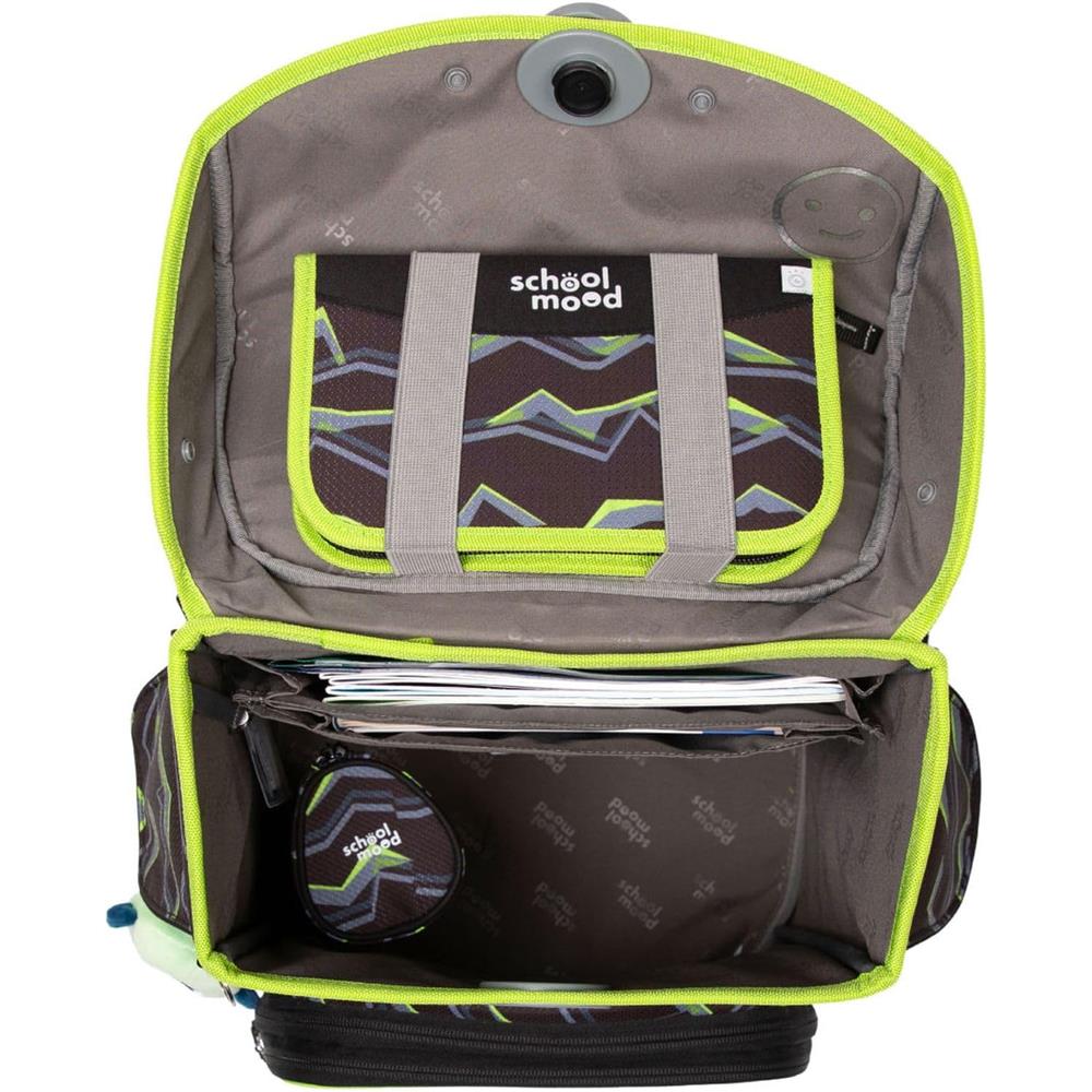 School-Mood Schulranzenset Timeless Pro Finn (Panther), 7-teilig