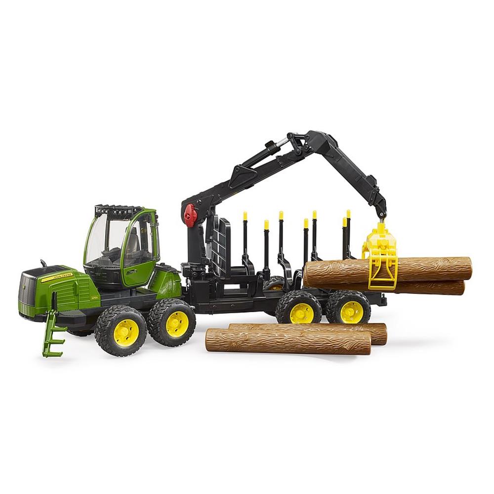 Bruder 02133 - John Deere 1210E Rückezug mit 4 Baumstämmen und Holzgreifer