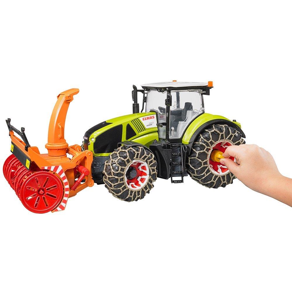 Bruder 03017 - Claas Axion 950 mit Schneeketten und Schneefräse