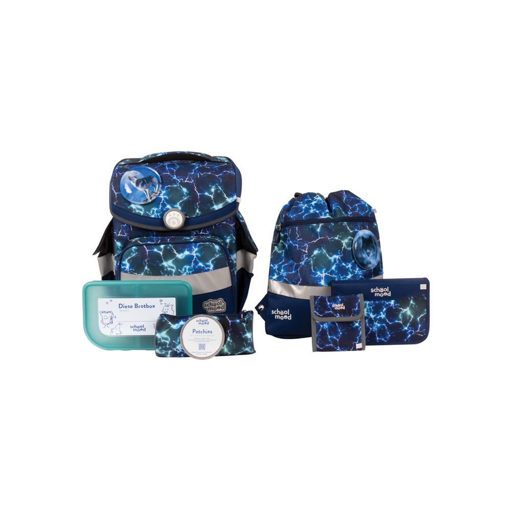 School-Mood Schulranzenset Timeless Air+ Felix (Wolf, blau)