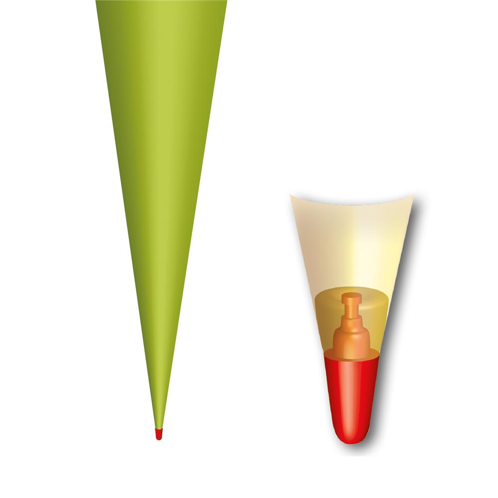 Roth Schultüte-Rohling/Basteltüte, maigrün, 70cm, rund, Rot(h)-Spitze, mit Filzverschluss (weiß)