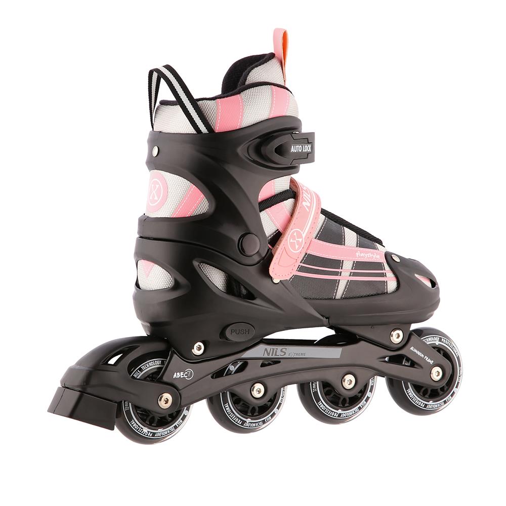 NILS EXTREME NH18366A 2in1 Inliner Schlittschuhe Gr. 39-43, Rosa-Weiß, verstellbar