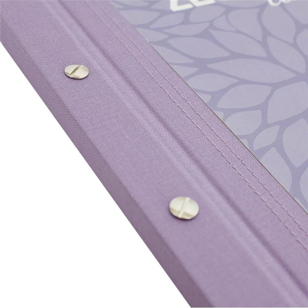 Roth Zeugnismappe Pattern mit Buchschrauben Lila Paradise, mit 12 A4 Klarsichthüllen, im Buchleineinband