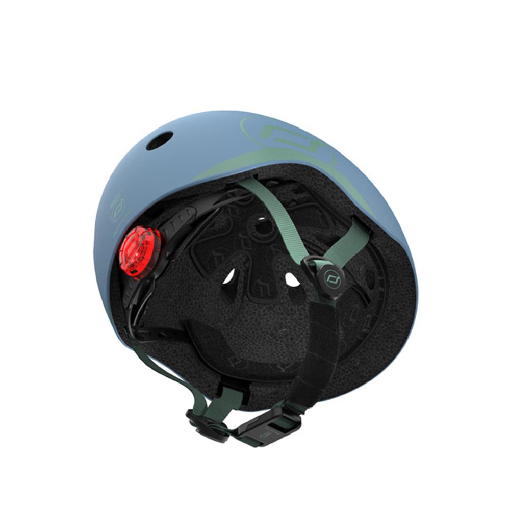 Scoot & Ride Kinderhelm Größe XXS-S (45-51 cm) steel - Schutzhelm mit LED-Licht