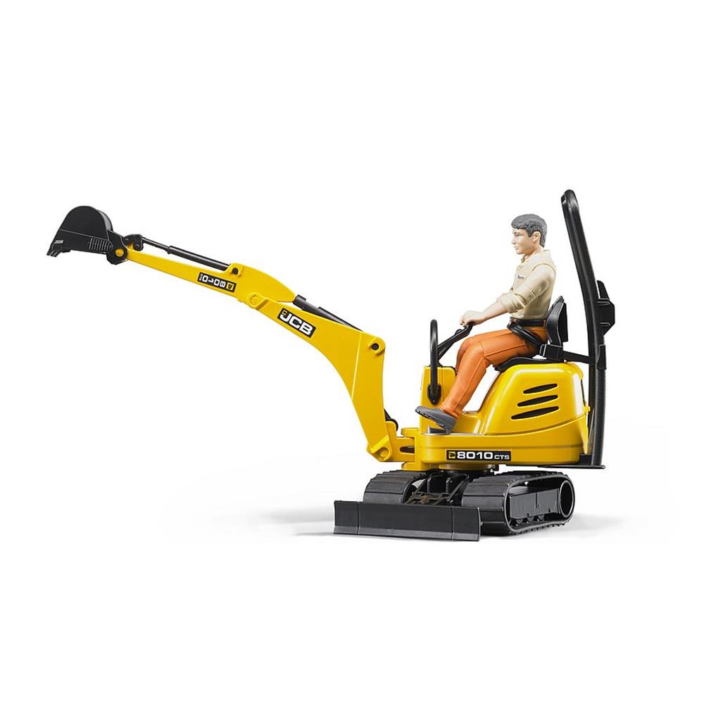 Bruder 62002 - JCB Mikrobagger 8010 CTS, 1:16, und Bauarbeiter