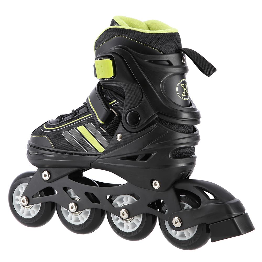 NILS EXTREME NH18191 2in1 Inliner Schlittschuhe Kinder Gr. 34-38, Schwarz-Limettengrün, verstellbar