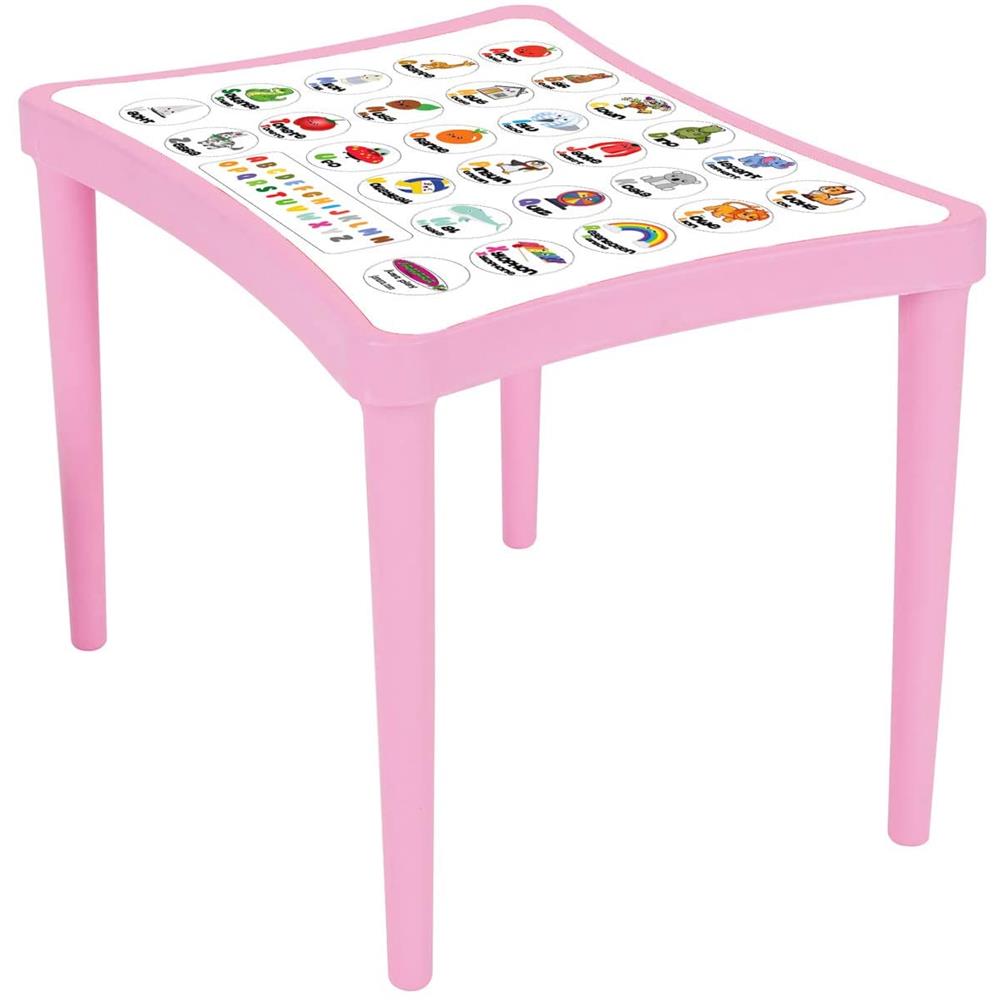 Jamara Kindersitzgruppe Easy Learning, rosa - Kindertisch und zwei Hocker aus Kunststoff