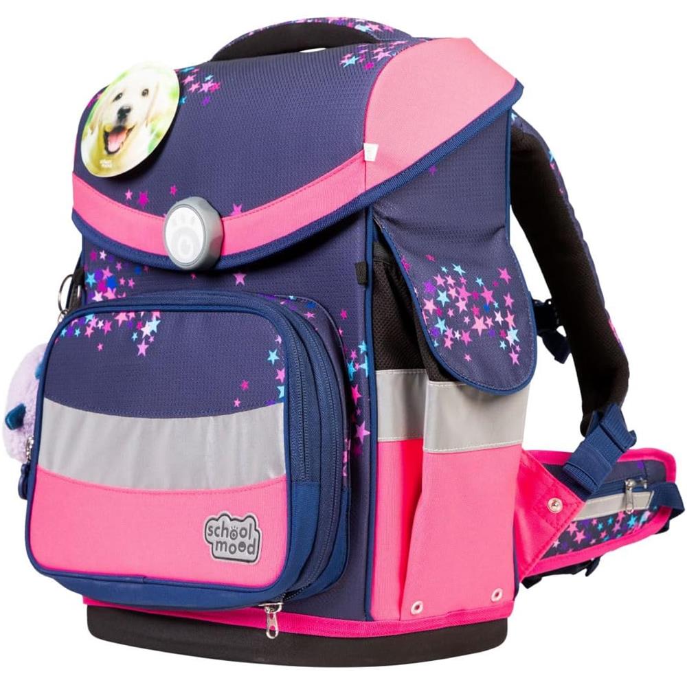 School-Mood Schulranzenset Timeless Pro, Leni (Hund), 7-teilig