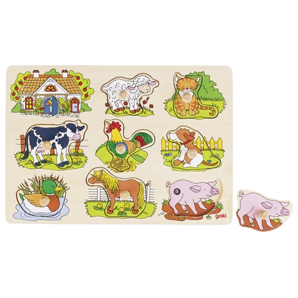 Goki Steckpuzzle Bauernhof, mit Tierstimmen
