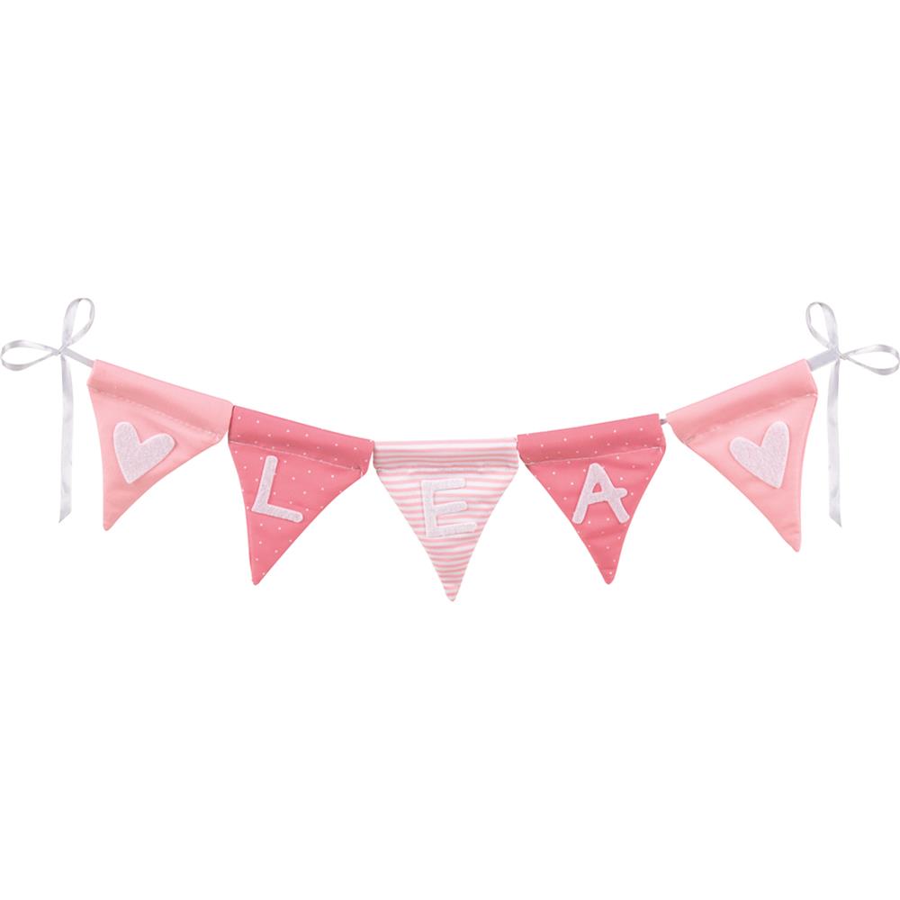 goki Buchstabenwimpelkette rosa – 10 Wimpel zum Dekorieren, für Kinder ab 1 Jahr