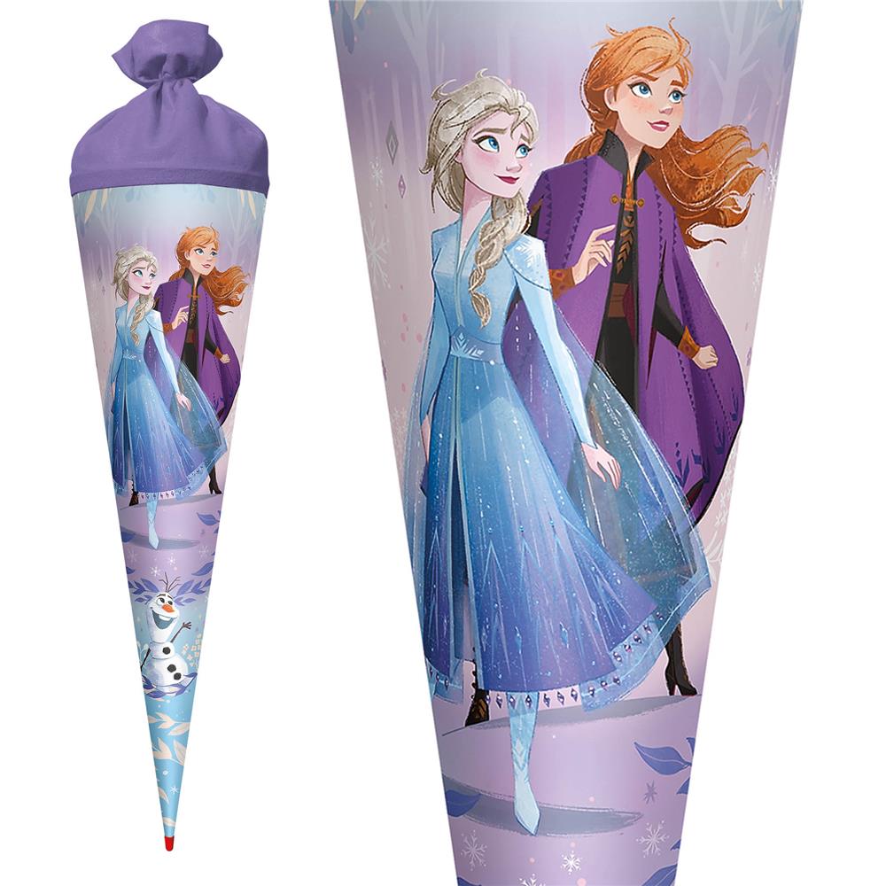Roth Schultüte Disney Frozen, 70cm, rund, Rot(h)-Spitze, Filzverschluss