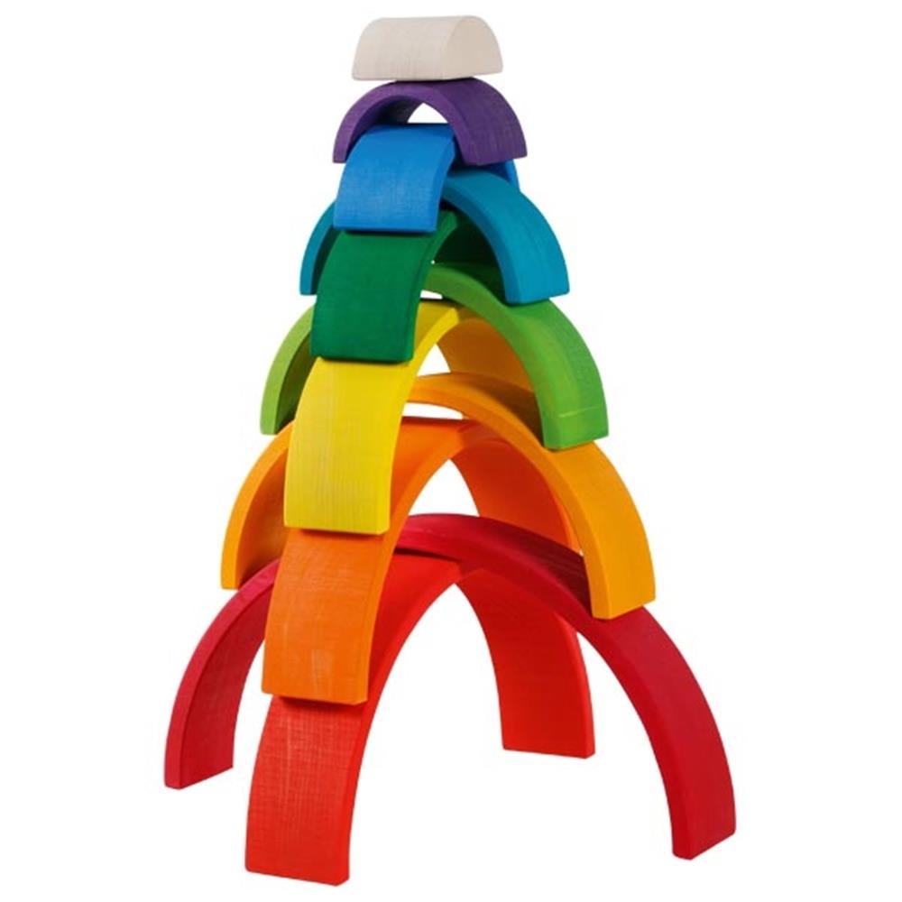 goki Holzbausteine - Großer Regenbogen, bunt lackiert