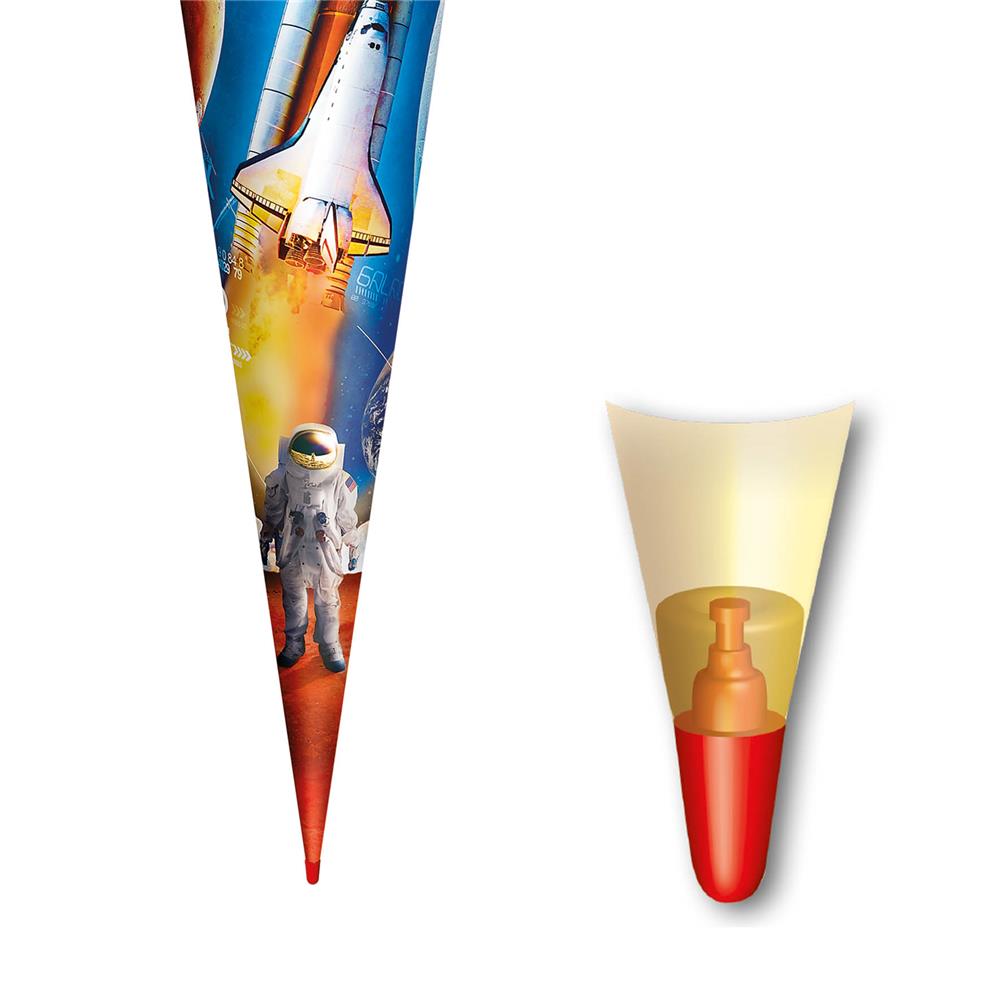 Roth Schultüte Weltraum, 70cm, rund, Rot(h)-Spitze, Filzverschluss