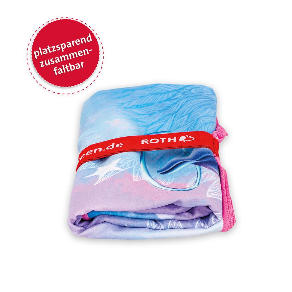 Roth Kinder-Badetuch, Delfine, 60x120 cm, platzsparend, schnell trocknend