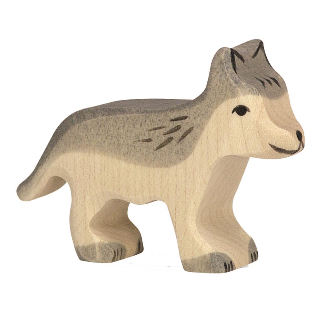 Holztiger Holzfigur - Wolf klein, Holzspielzeug, ab 3 Jahren