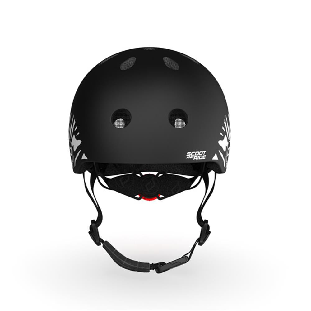 Scoot & Ride Kinderhelm Größe XXS-S (45-51 cm) zebra - Schutzhelm mit LED-Licht