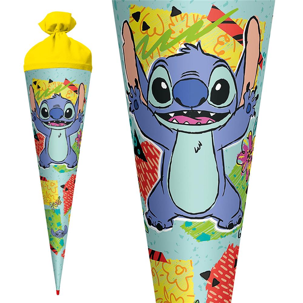 Roth Schultüte Disney Stitch, 70cm, rund, Rot(h)-Spitze, Filzverschluss