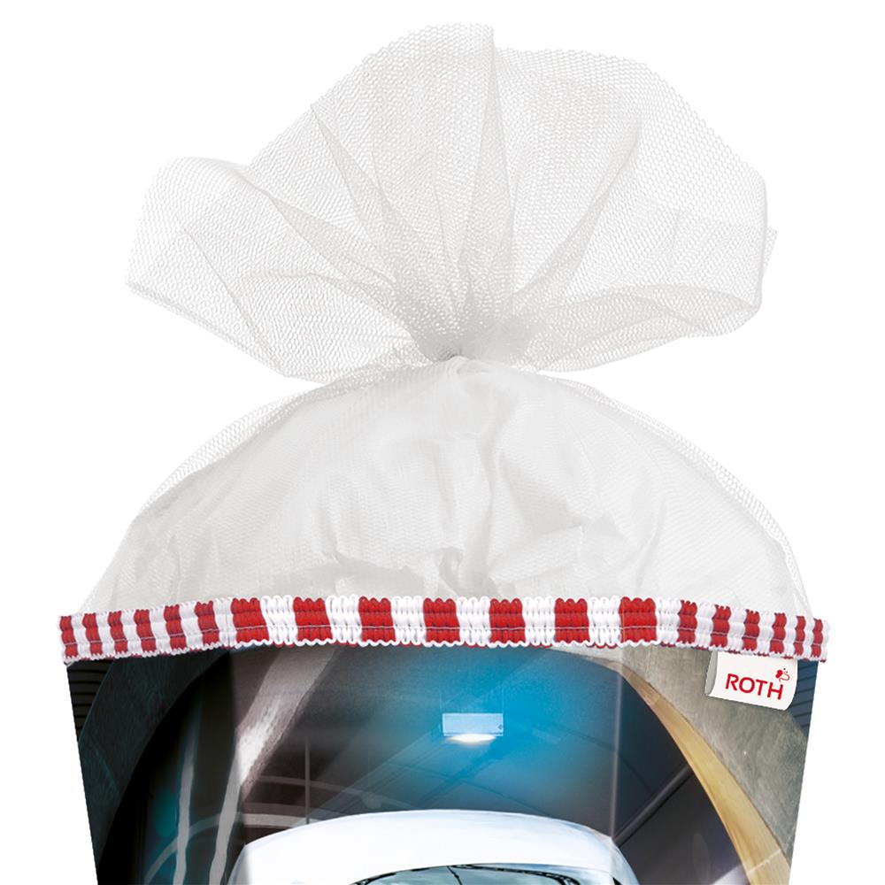 Roth Schultüte Schnellzug, 85cm, eckig, Rot(h)-Spitze, Tüllverschluss