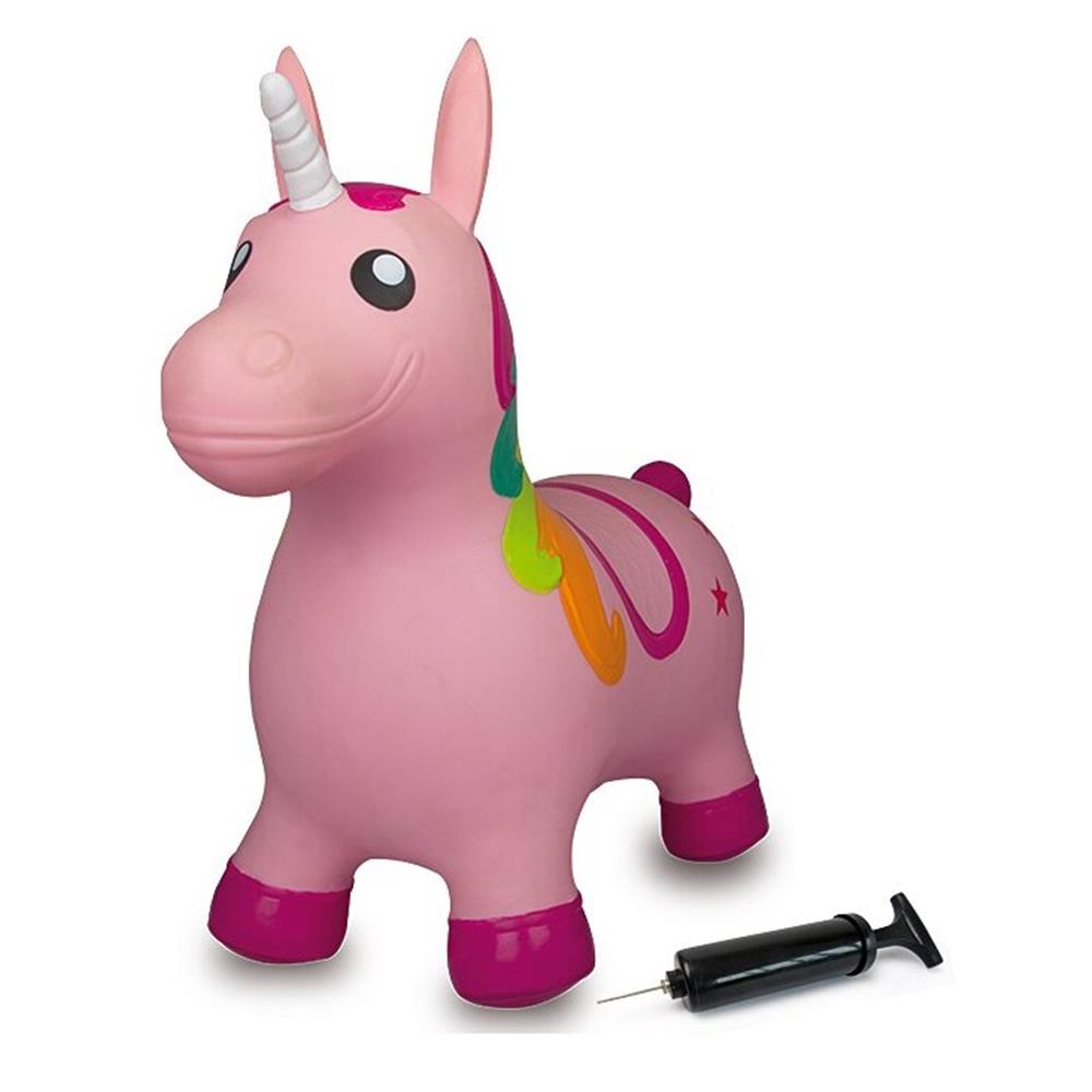 Jamara Hüpftier Einhorn, bunt, Hüpfspielzeug mit Luftpumpe