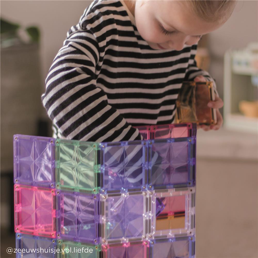 Cleverclixx Mega-Kreativ-Bausatz in Pastellfarben 210 Teile , vielseitige Formen, Magnetspielzeug