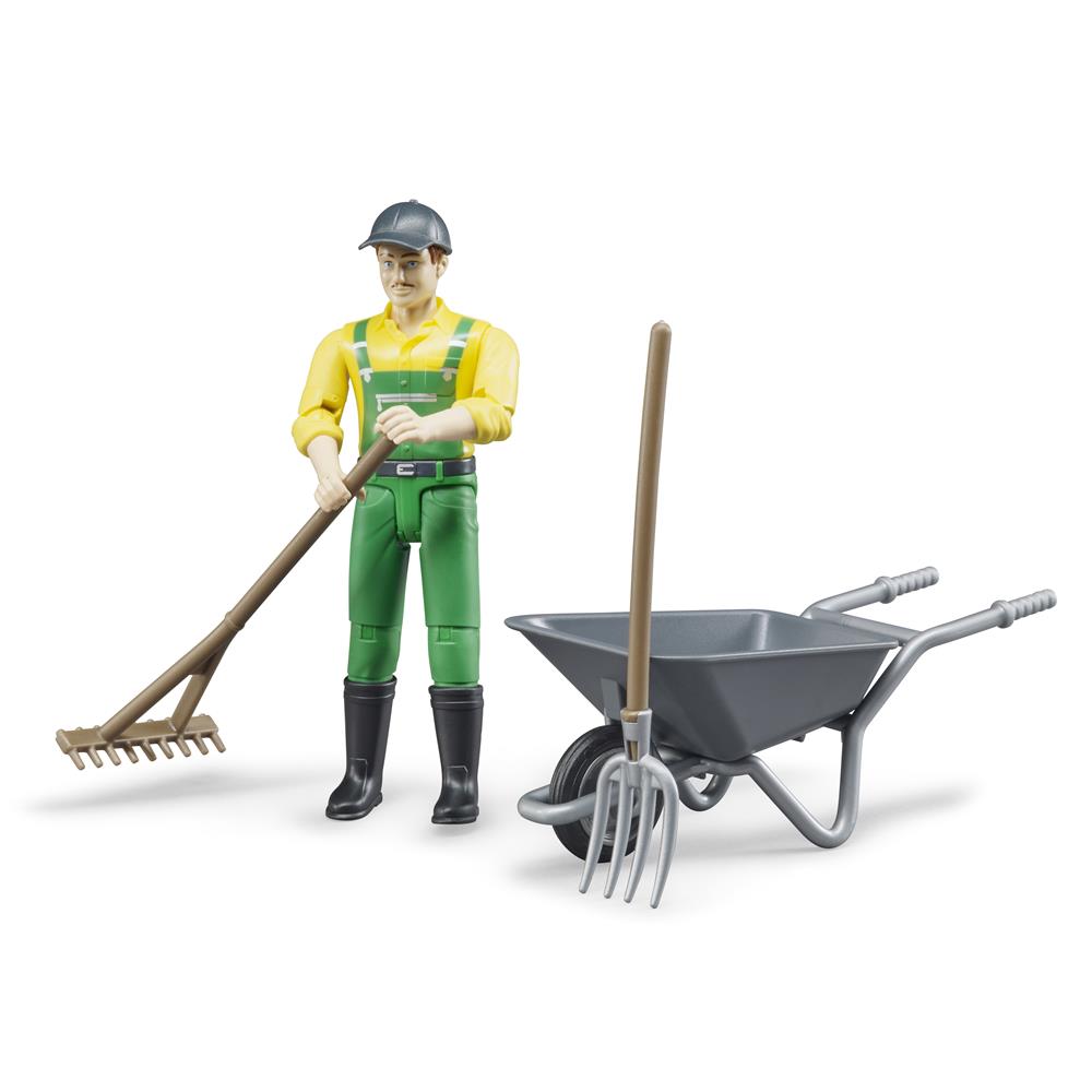 Bruder 62610 - bworld Landwirt mit Zubehör