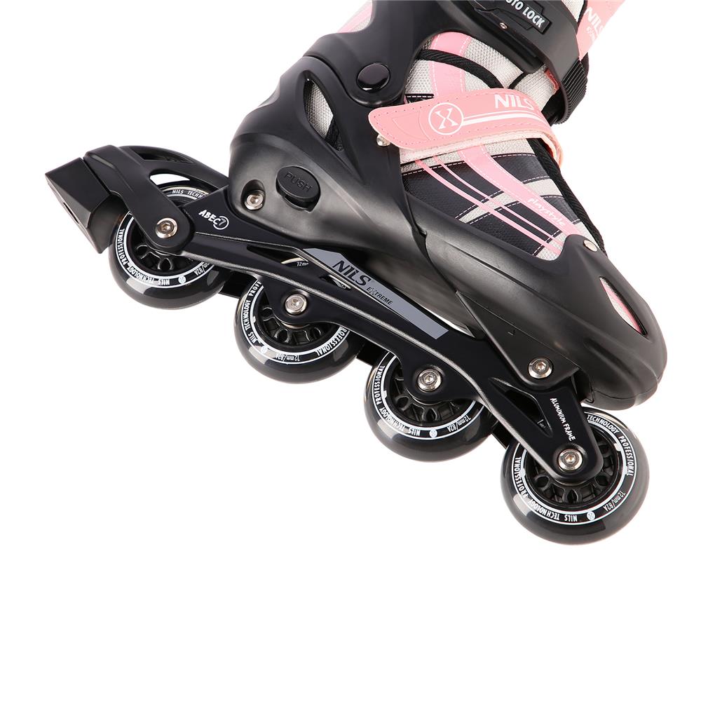 NILS EXTREME NH18366A 2in1 Inliner Schlittschuhe Gr. 39-43, Rosa-Weiß, verstellbar