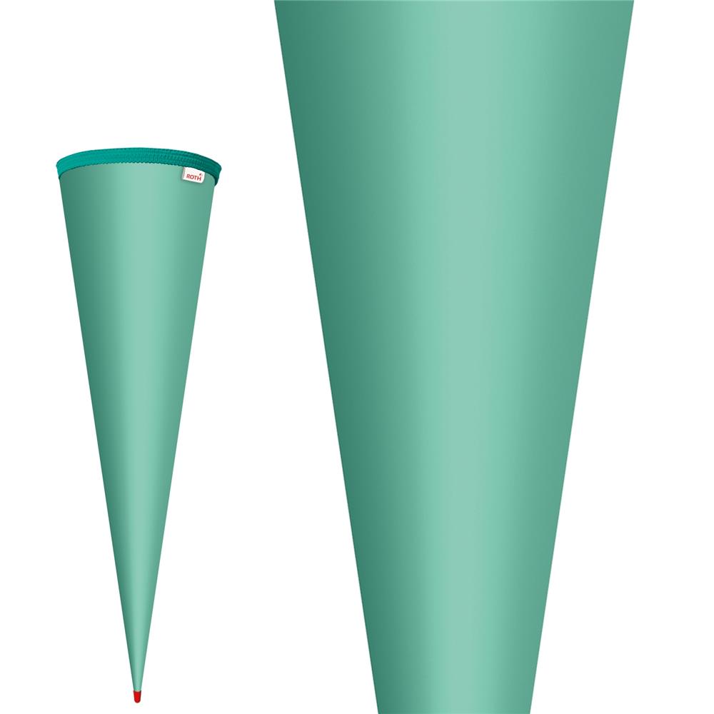 Roth Schultüte-Rohling/Basteltüte, mint, 70cm, rund, Rot(h)-Spitze, ohne Verschluss