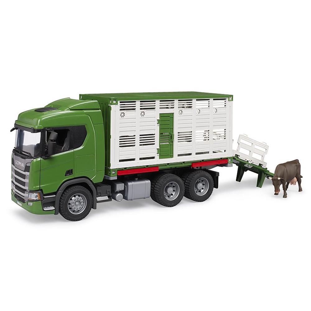 Bruder 03548 - Scania Super 560R Tiertransport-LKW mit 1 Rind, 1:16