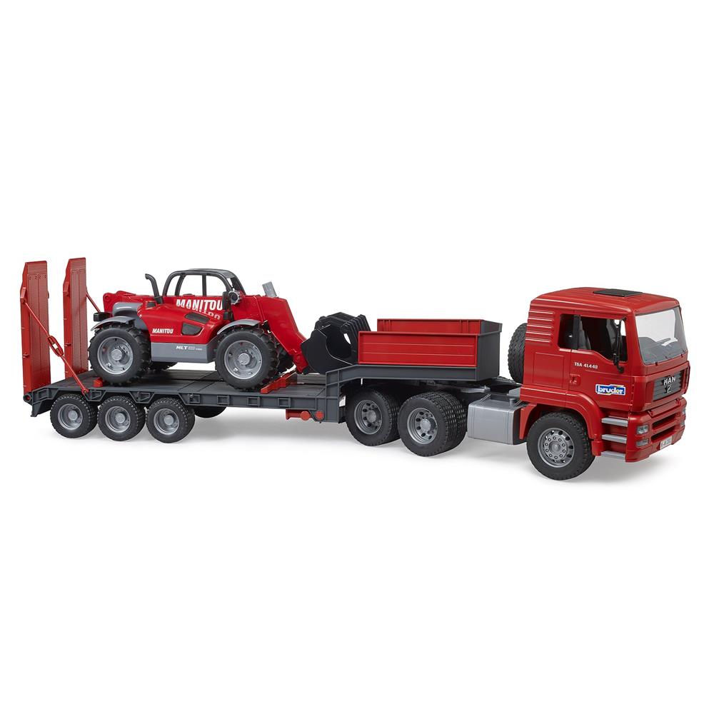 Bruder 02774 - MAN TGA Tieflader und Manitou Teleskoplader MLT 633