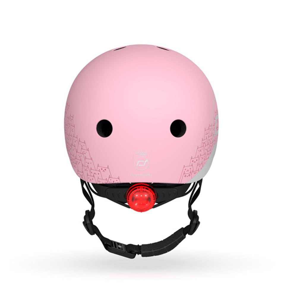 Scoot & Ride Reflektierender Kinderhelm Größe XXS-S (45-51 cm) rose - mit LED-Licht