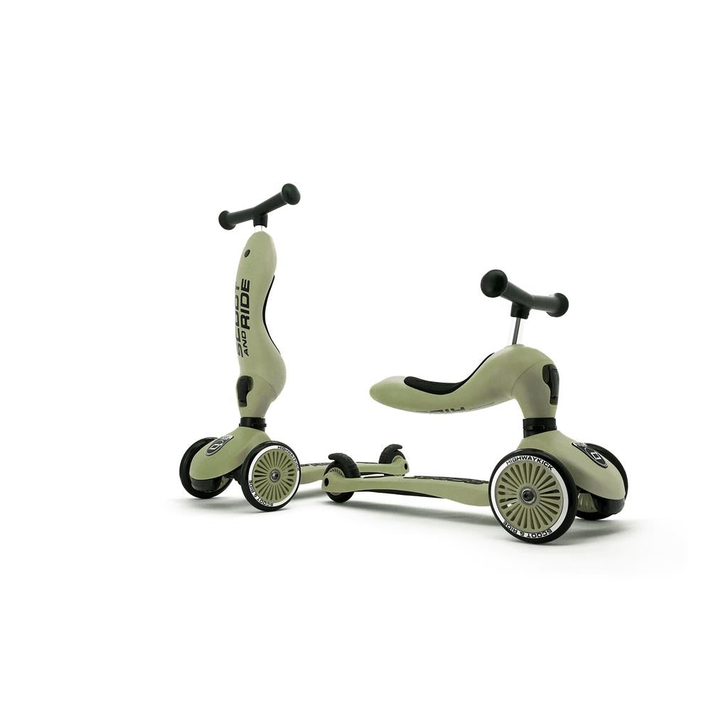 Scoot & Ride Highwaykick 1, olive - 2in1 Kinderroller, ab 1 Jahr