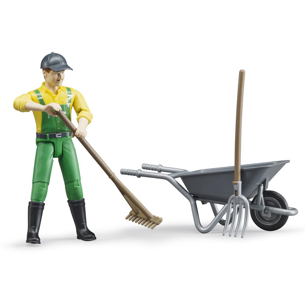 Bruder 62610 - bworld Landwirt mit Zubehör