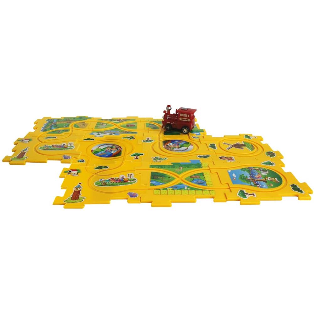 Jamara Spielzeug Eisenbahn Puzzle Dynamic Zoo Zug Eisenbahnstrecke Eisenbahnset